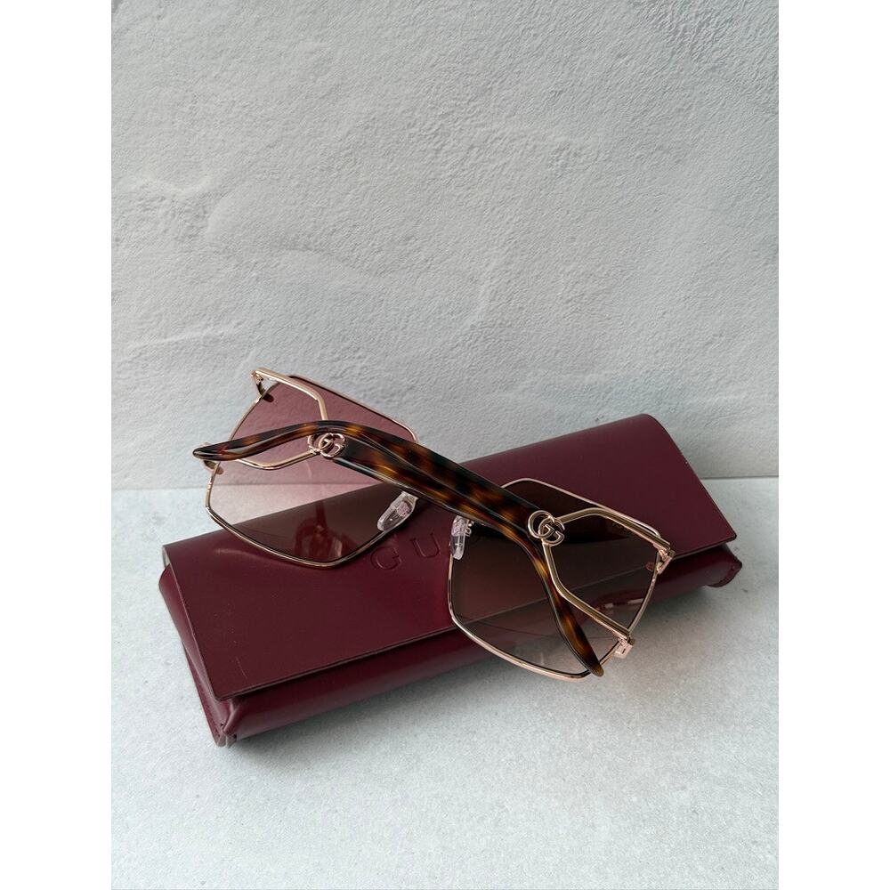 NEW Gucci GG1564SA Oversized Pink Gold Sunglasses $650 - Picture 3 of 9